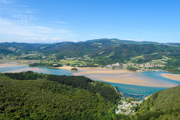 Fototapeta na wymiar panoramic view of urdaibai estuary at basque country coast
