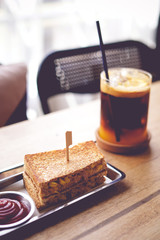  Whole wheat bread sandwich Clean food for health, start a good life with good quality breakfast.