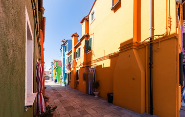 Fototapeta na wymiar Burano island with colorful houses