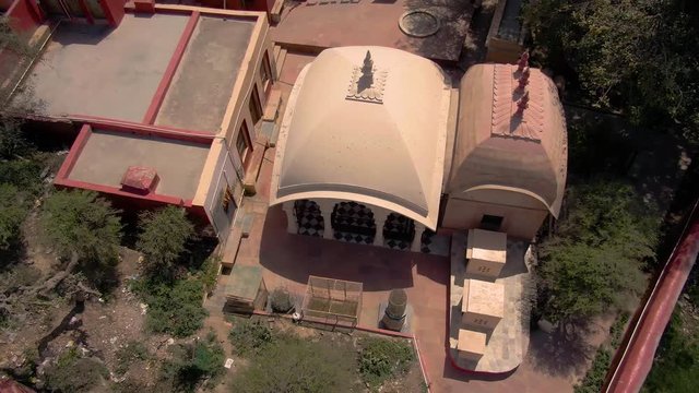  Vrindavan, India, "Gaudiya Acarya samadhis," holy shrine 4k aerial 