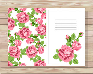 Beautiful background with roses flowers and space for text. Vector illustration. EPS 10