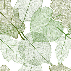 Seamless pattern with  leaves. Vector, EPS 10.