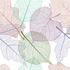 Seamless pattern with  leaves. Vector, EPS 10.