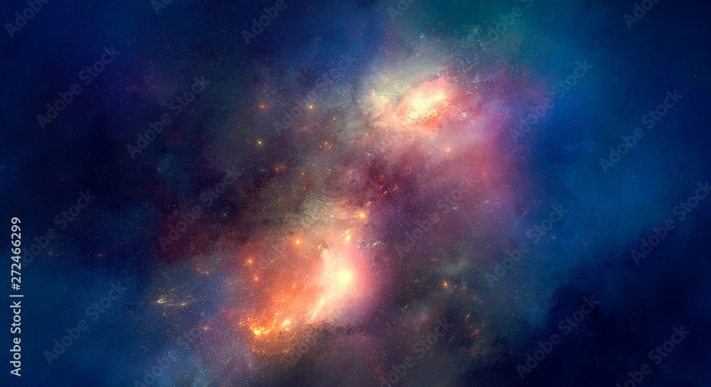 Poster nebula on a background of outer space