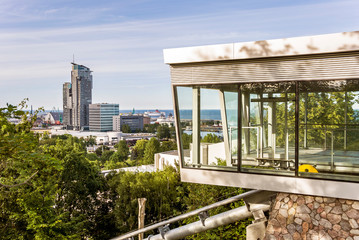 Modern industrial building architecture in Gdynia