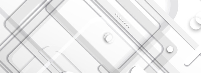 Abstract geometric white and gray futuristic background