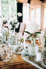Wedding table setting and decoration