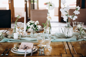Wedding table setting and decoration