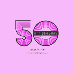 50 Year Anniversary Vector Template Design Illustration