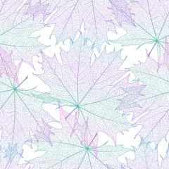 Seamless pattern with  maple leaves . Vector, EPS 10.