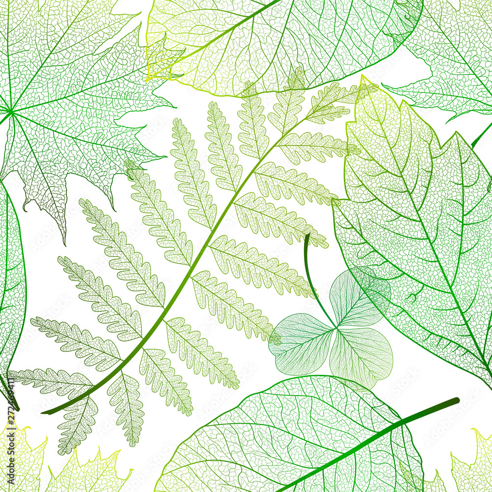 Wall mural seamless pattern with leaves. vector, eps 10.