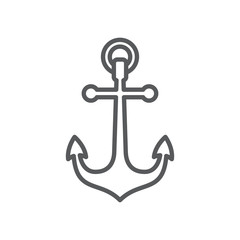 Anchor line icon. Minimalist icon isolated on white background. Anchor simple silhouette. Web site page and mobile app design vector element.