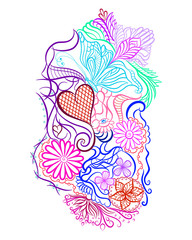 Hand drawn doodle element in vector. Ethnic design. Colorful version. EPS 10