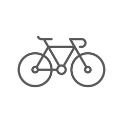 Fototapeta premium Bicycle line icon. Minimalist icon isolated on white background. Bicycle simple silhouette. Web site page and mobile app design vector element.