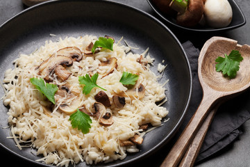 Delicious mushrooms risotto