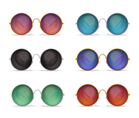 Circle Shaped Sunglasses Set