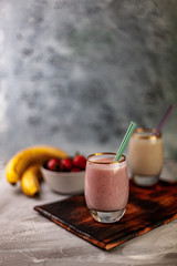 Fresh strawberry and banana smoothie
