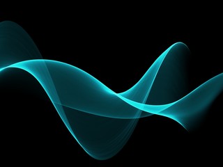 Abstract neon blue flow wave background