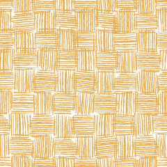 Vector wicker texture. Hand drawn grunge style weaving seamless pattern. Great for fabric, packaging and wrapping paper. - obrazy, fototapety, plakaty