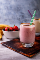 Fresh strawberry and banana smoothie