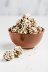 Energy balls of nuts oats and dates