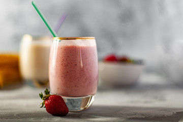 Fresh strawberry and banana smoothie