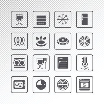 Icons of  indicate properties. Pictogram vector set 