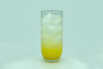 Glass of iced orange drink