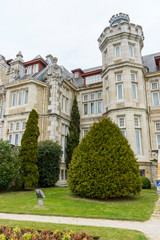 Palacio de la Magdalena in the city of Santander, north of Spain. Building of eclectic architecture and English influence next to the Cantabrian Sea