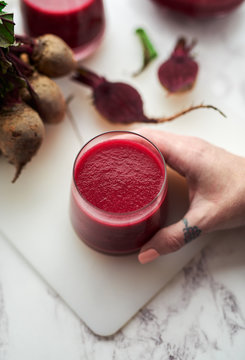 Homemade beet drink.