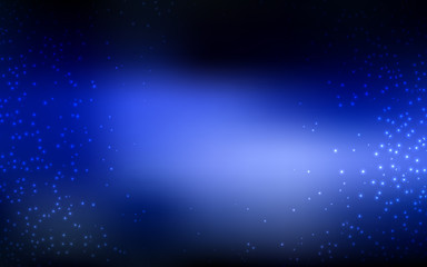 Obraz premium Dark BLUE vector texture with milky way stars.