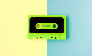 Fototapeta premium old cassette for tape recorder in happy pastel colors background