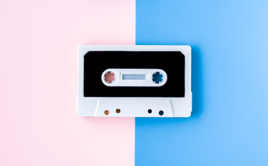 Fototapeta premium retro casette for tape recorder in trendy pastel colors background