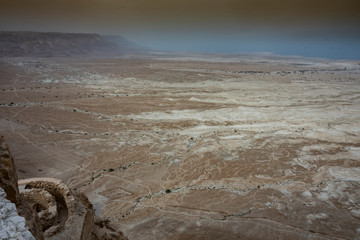 Judea desert and coast of the Dead Sea. Israel