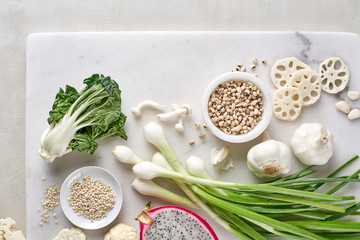 Healthy Organic White Fruits and Vegetables