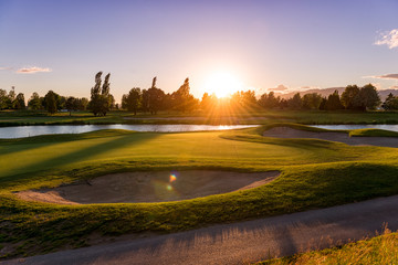 Golf Course at Sunset