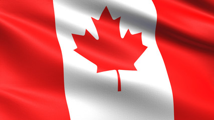 Canada flag, with waving fabric texture