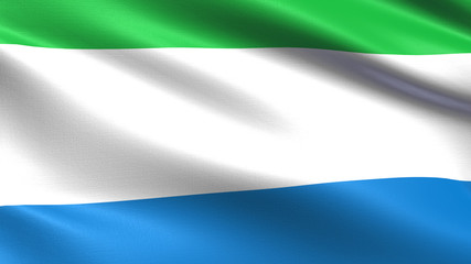 Sierra Leone flag, with waving fabric texture