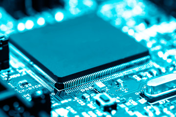 CPU electronic circuit board concept of modern and high technology with computer programming and AI (artificial intelligence )