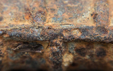 metal rust background , grunge rust background textur. Worn metallic iron panel. Abandoned design wall. Copper bar.