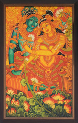 Hindu God Krishna and Radha. Kochi, Kerala, India