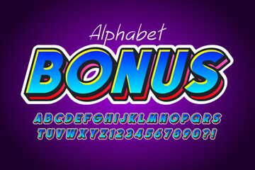 Colorful 3d display font design, alphabet, letters