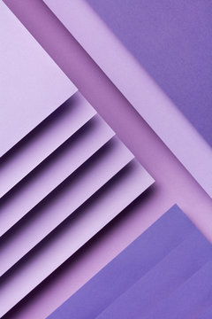Abstract photograph of purple paper shapes