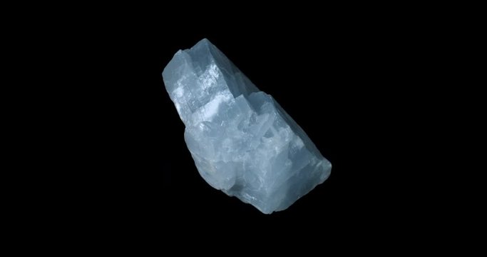 Blue Calcite Mineral Turning on Black