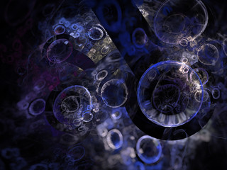 Macrocosm. Molecules and bacteria in the environment. Abstract 3d illustration.