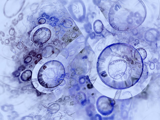 Macrocosm. Molecules and bacteria in the environment. Abstract 3d illustration.