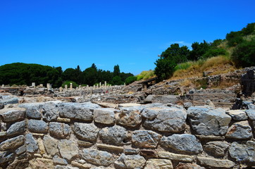 the ruins of the ancient town Ephesus in Turkey