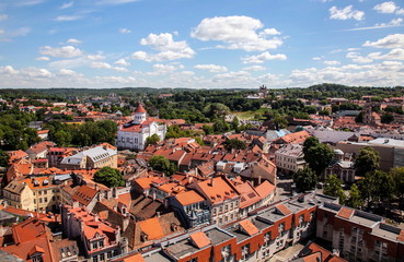 Fototapeta na wymiar Red roofs of Vilnius