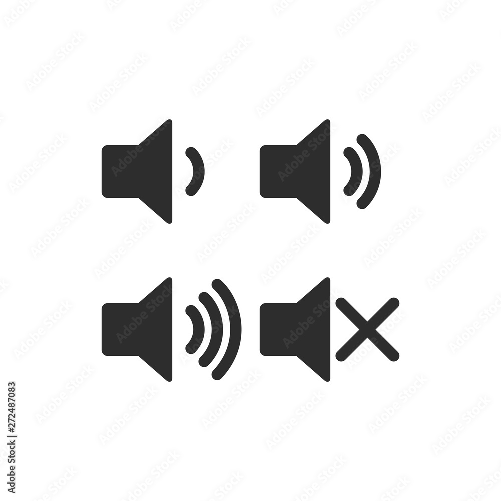 Poster Speaker vector set icon isolated on white background. Speaker pack symbol for web site Computer and mobile vector