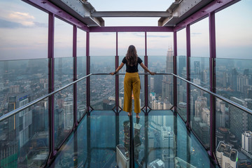 Kuala Lumpur, Malaysia - March 22, 2018: Tourists taking picture